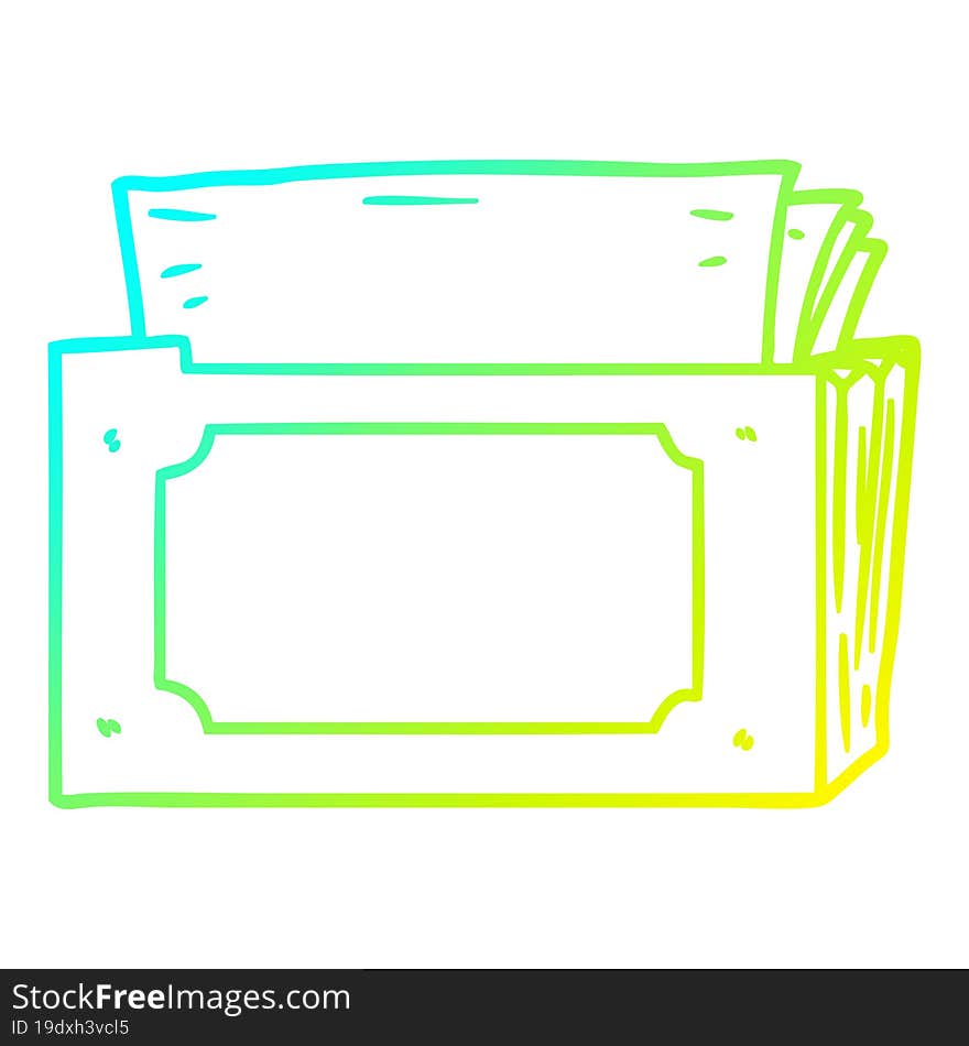 cold gradient line drawing cartoon folder of files