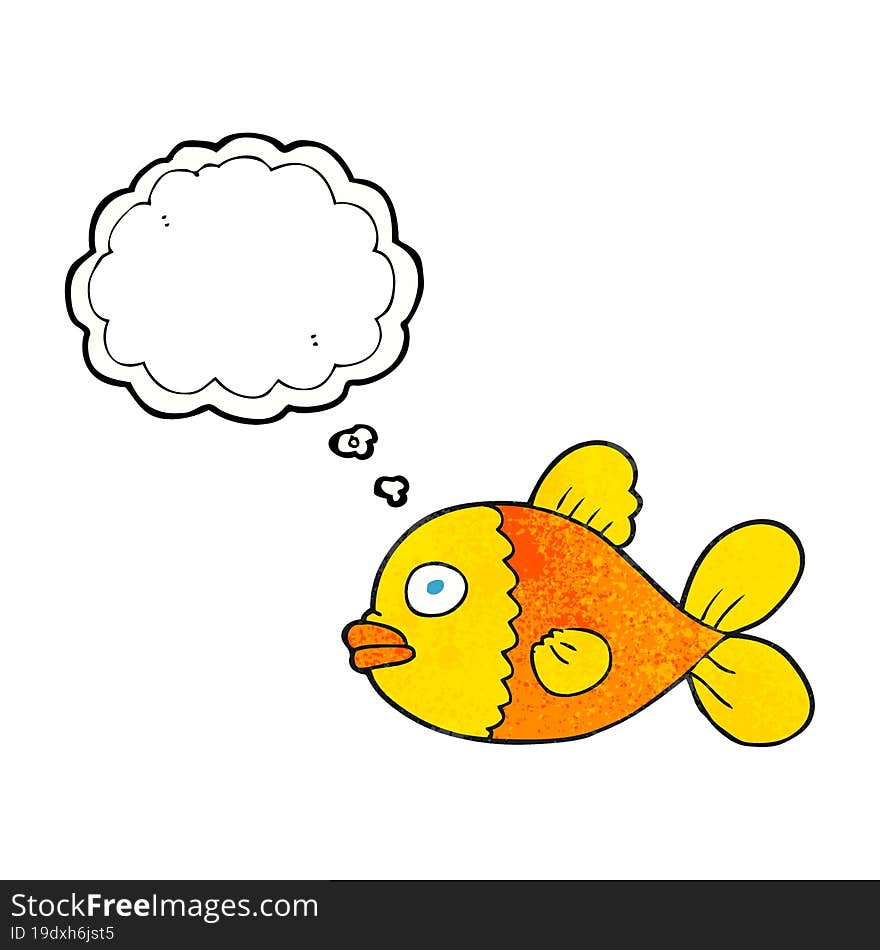 thought bubble textured cartoon fish