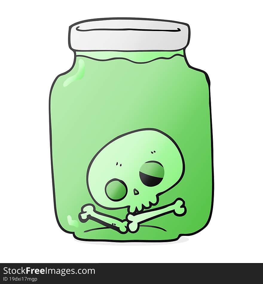 cartoon jar with skull