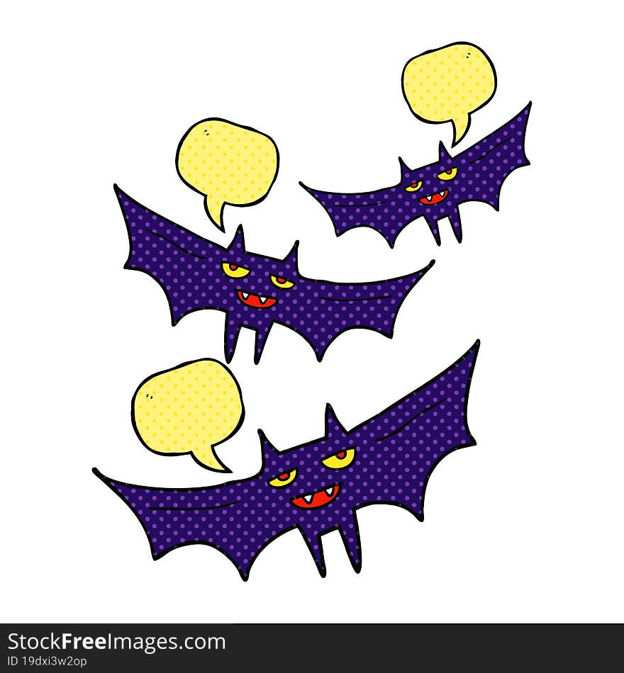 Comic Book Speech Bubble Cartoon Halloween Bat