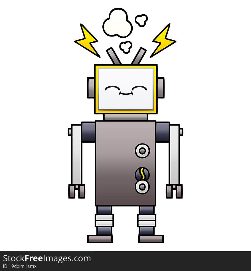 gradient shaded cartoon robot