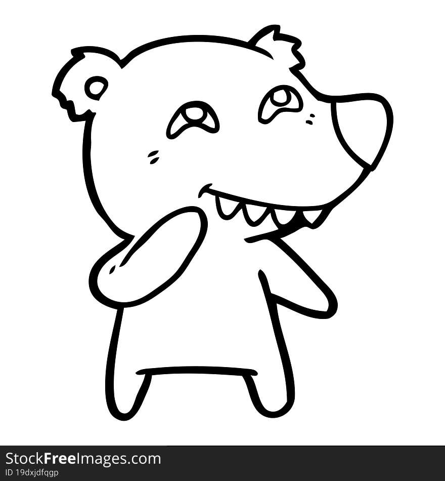 cartoon polar bear showing teeth. cartoon polar bear showing teeth