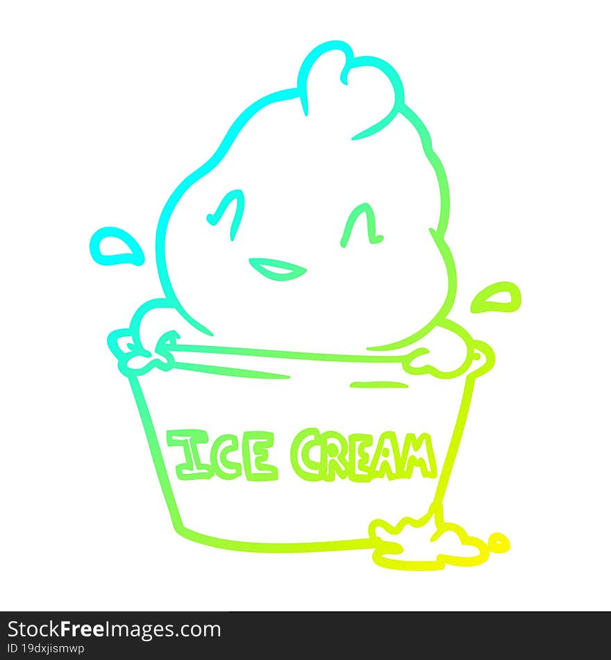 Cold Gradient Line Drawing Cute Ice Cream