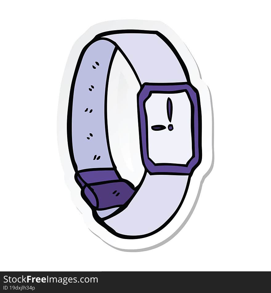 Sticker Of A Cartoon Wrist Watch