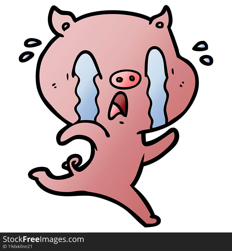 crying pig cartoon. crying pig cartoon