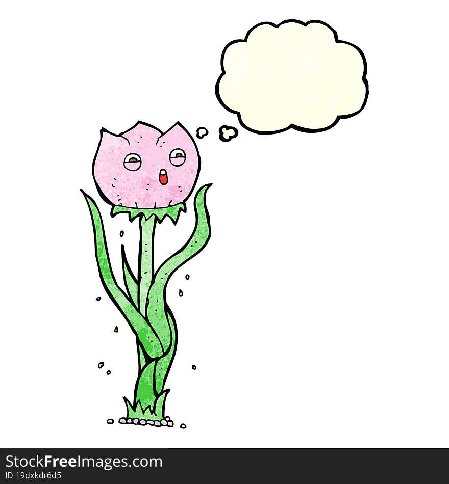 Cartoon Flower With Thought Bubble