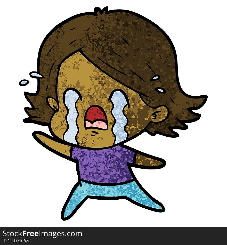 cartoon woman crying. cartoon woman crying