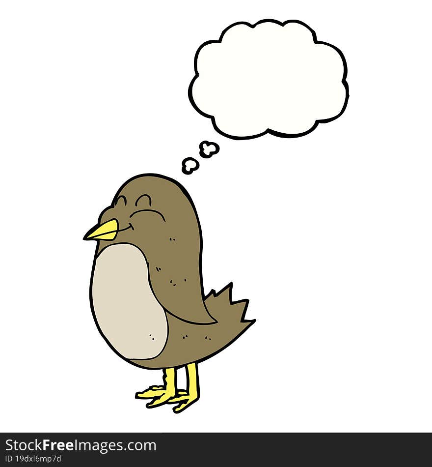 Cartoon Bird With Thought Bubble