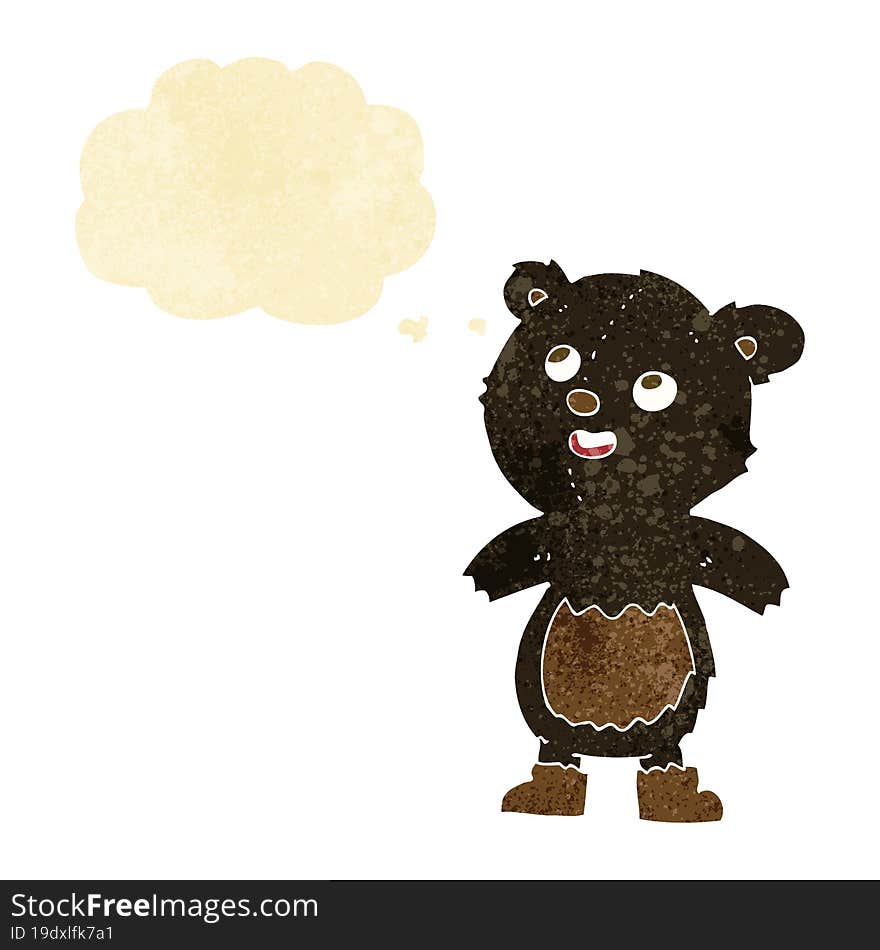 Cartoon Black Bear With Thought Bubble