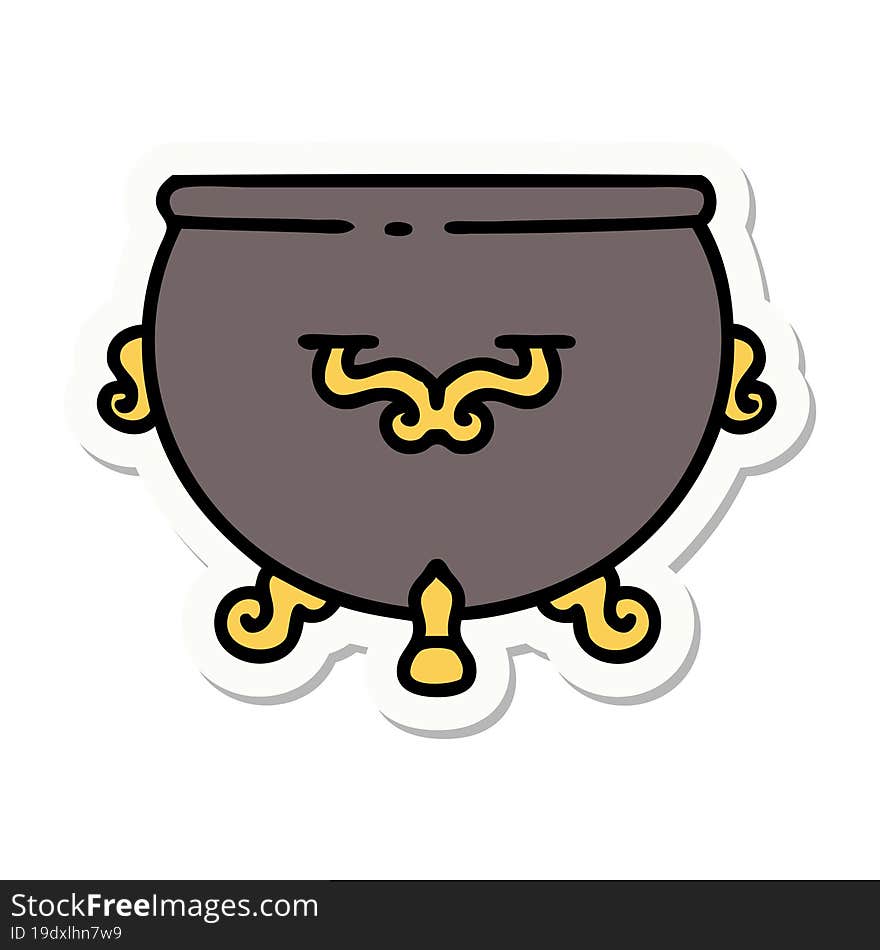 Tattoo Style Sticker Of Cauldron