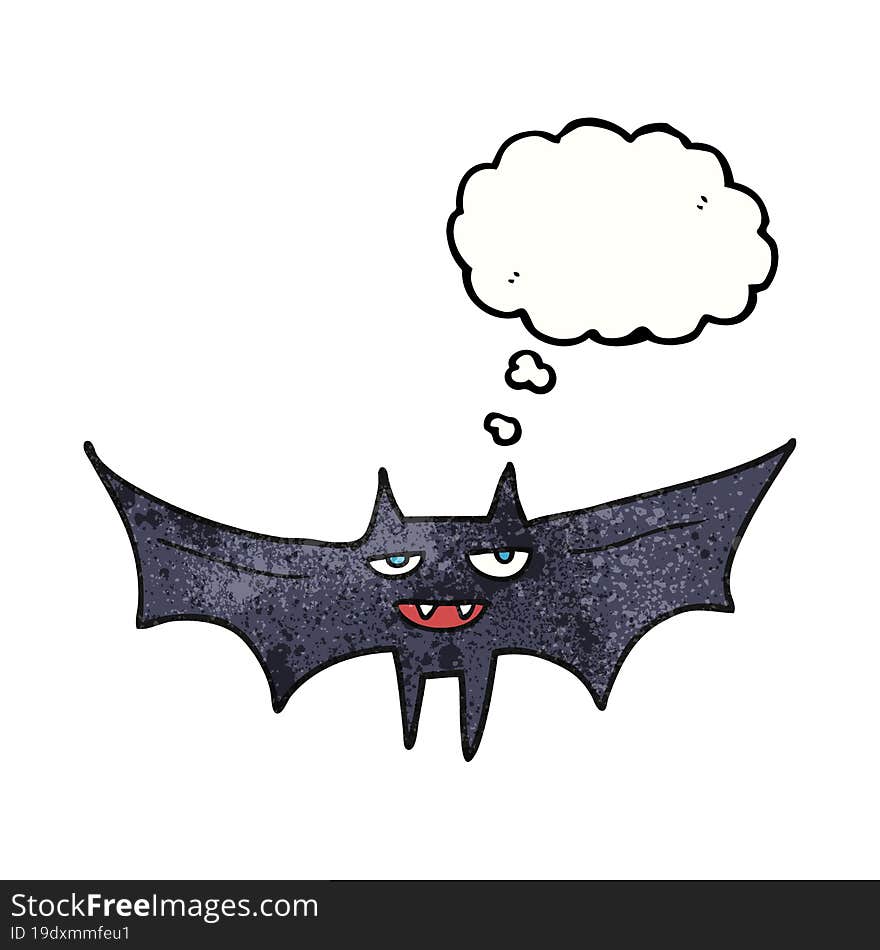 thought bubble textured cartoon halloween bat