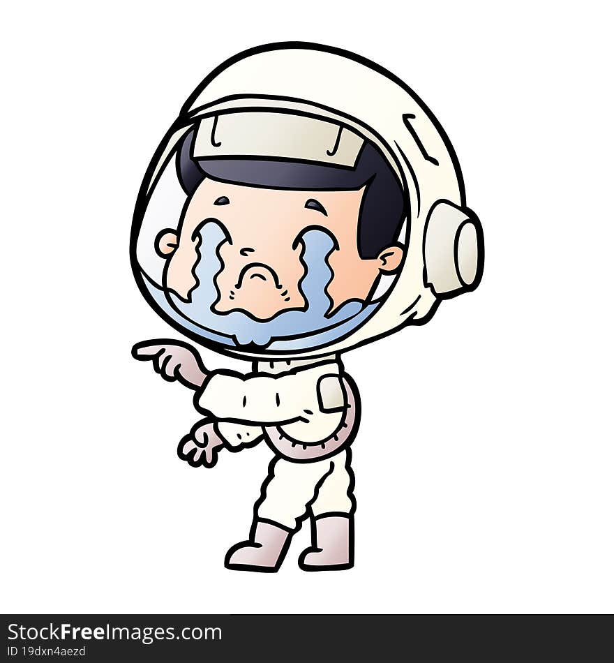 cartoon crying astronaut. cartoon crying astronaut