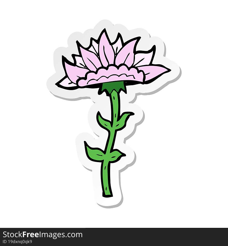 sticker of a cartoon flower