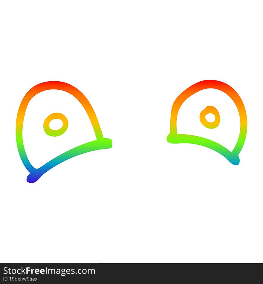 rainbow gradient line drawing cartoon staring eyes