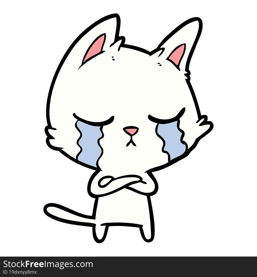 crying cartoon cat. crying cartoon cat