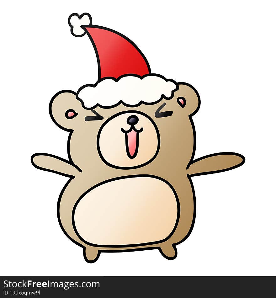 christmas gradient cartoon of kawaii bear