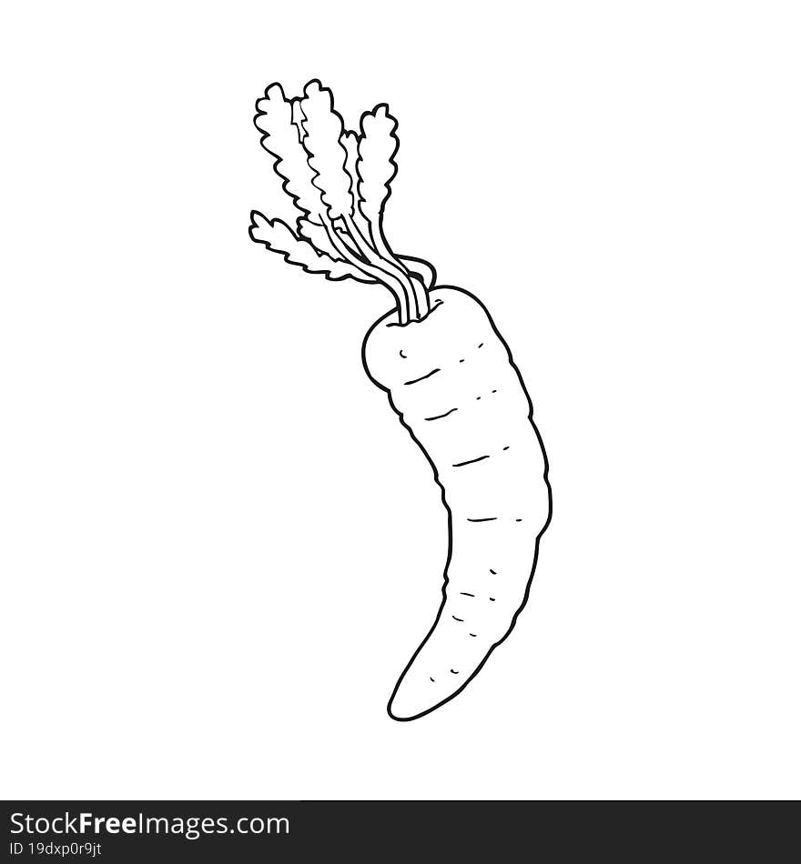 Black And White Cartoon Carrot