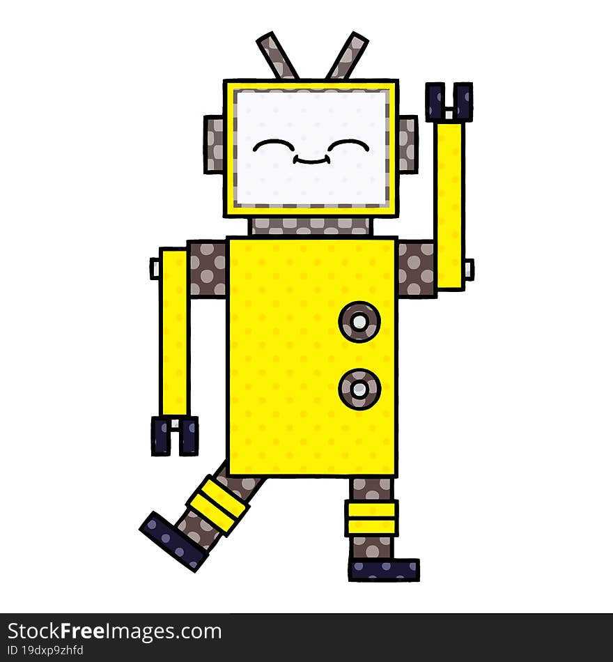 Comic Book Style Cartoon Robot