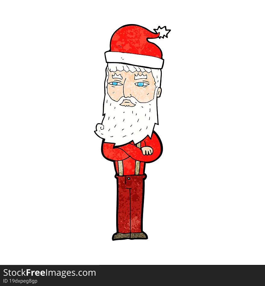 cartoon hipster santa