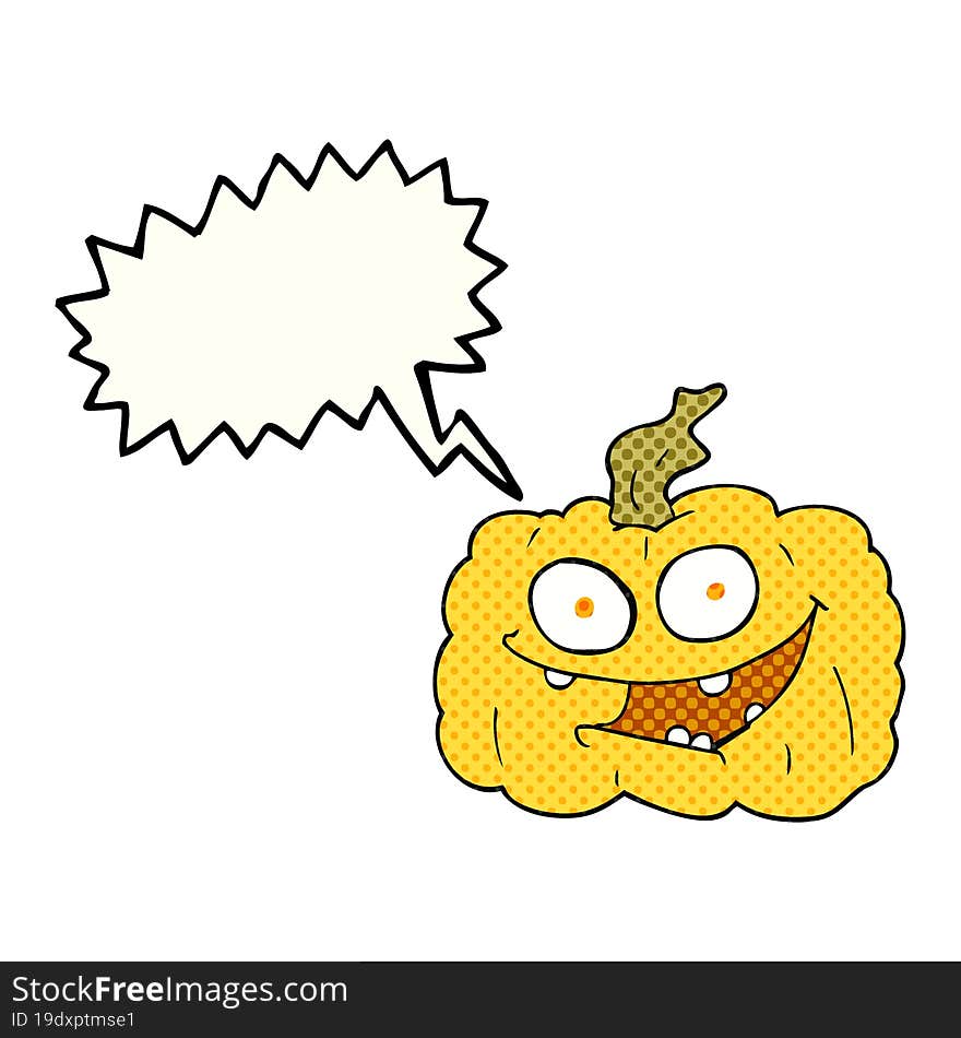 comic book speech bubble cartoon pumpkin