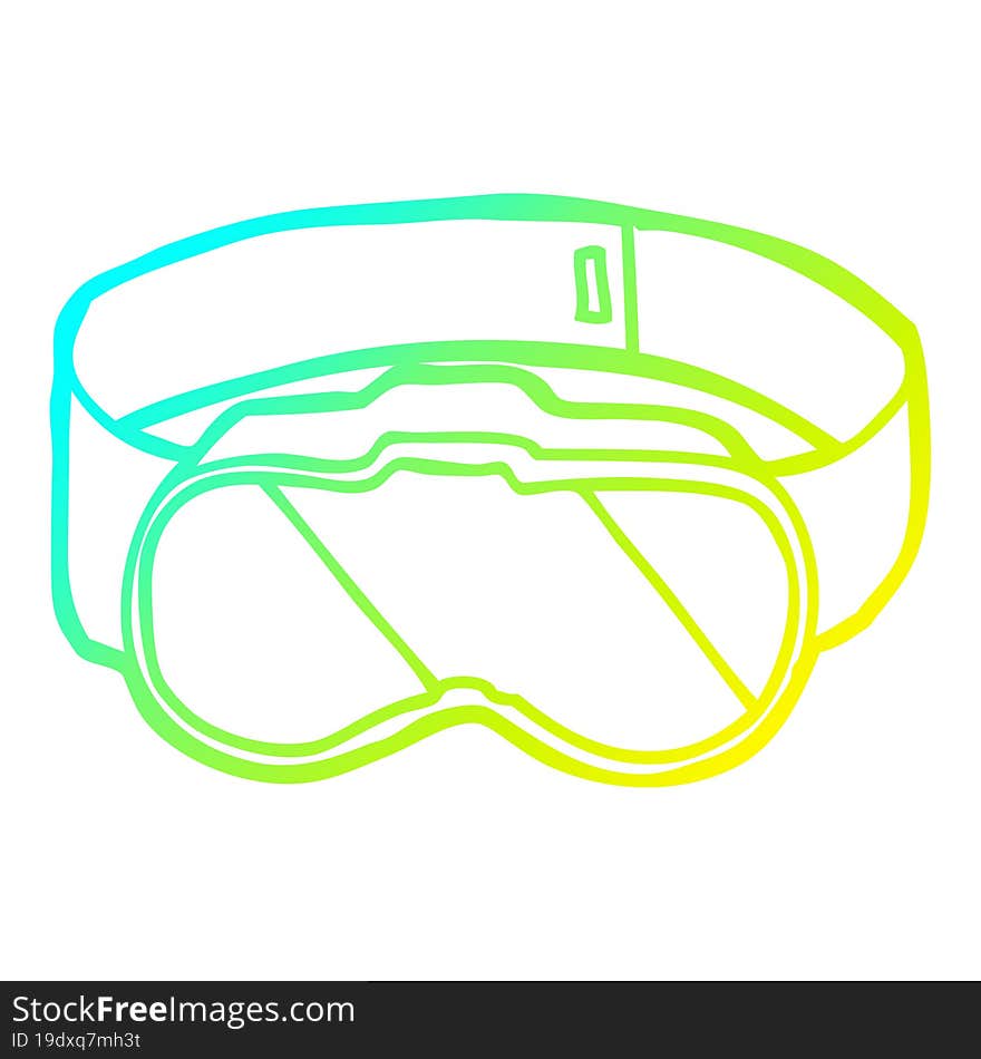 Cold Gradient Line Drawing Cartoon Goggles