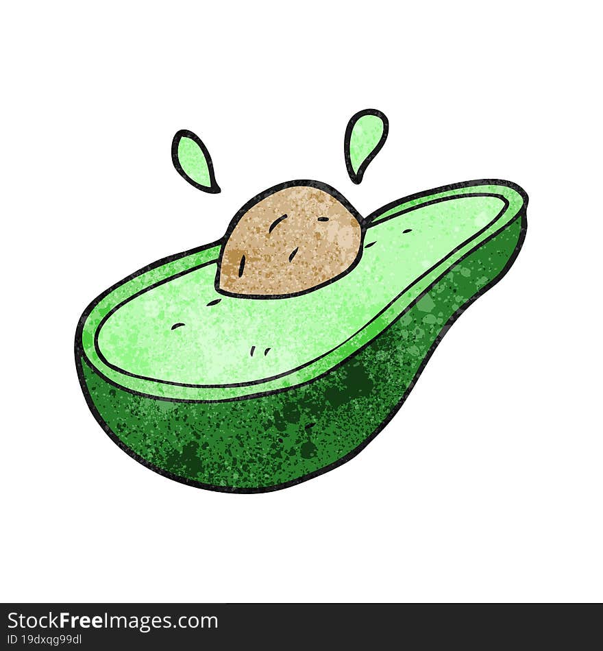 textured cartoon avocado