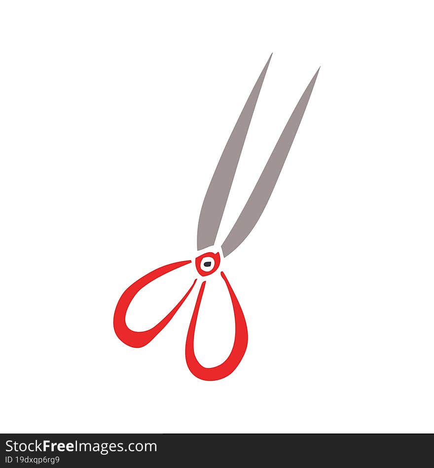 cartoon doodle open scissors