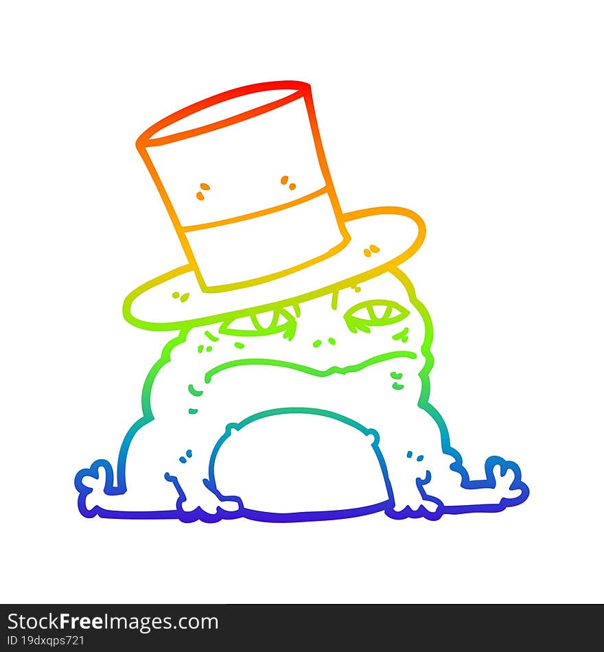 rainbow gradient line drawing cartoon rich toad