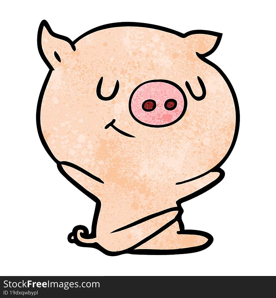 happy cartoon pig. happy cartoon pig