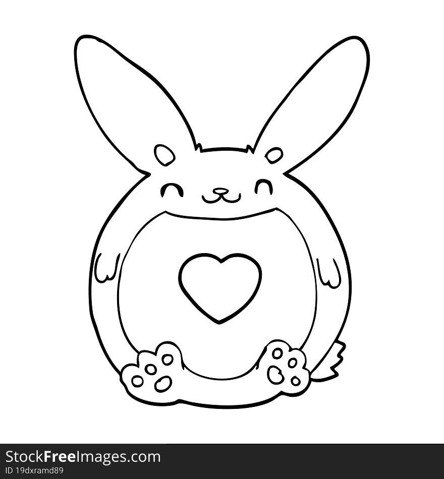 cartoon rabbit with love heart