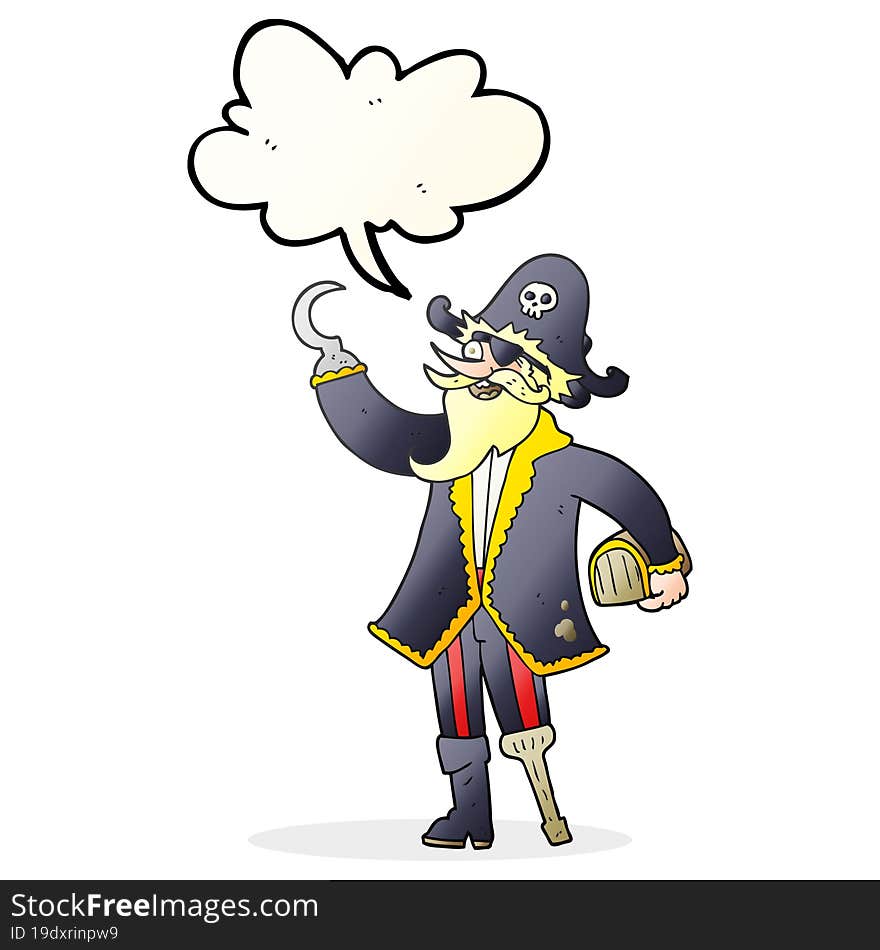 speech bubble cartoon pirate captain