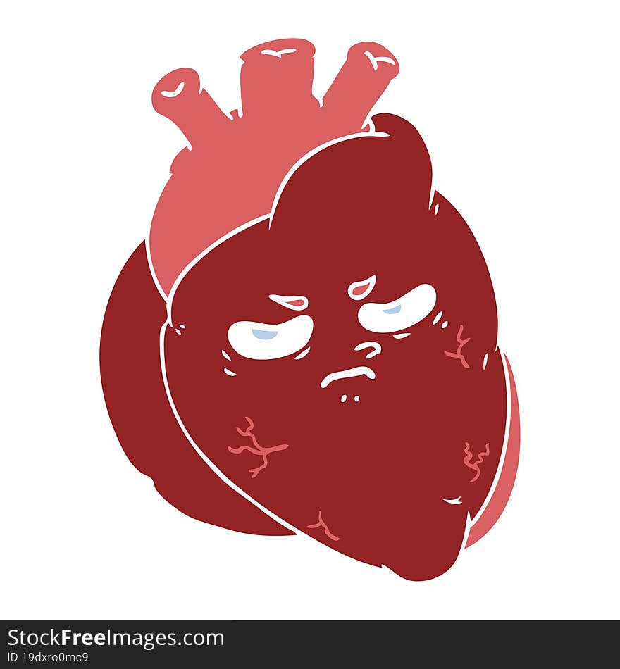 flat color style cartoon heart