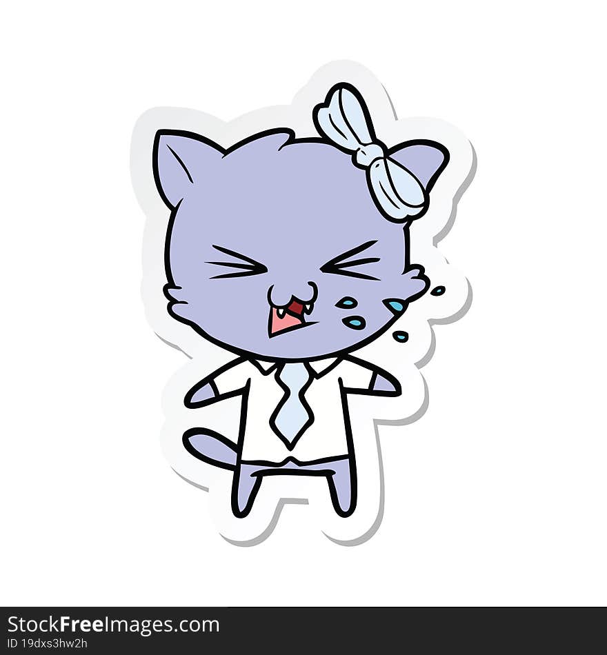 sticker of a cartoon cat