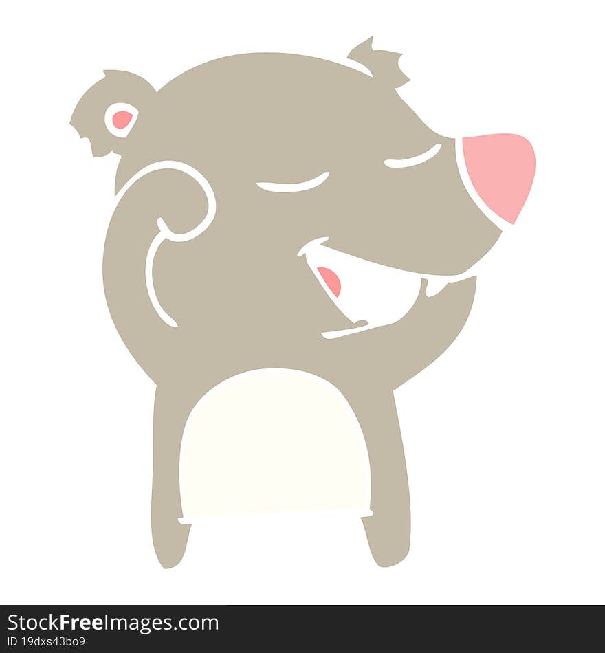 flat color style cartoon bear