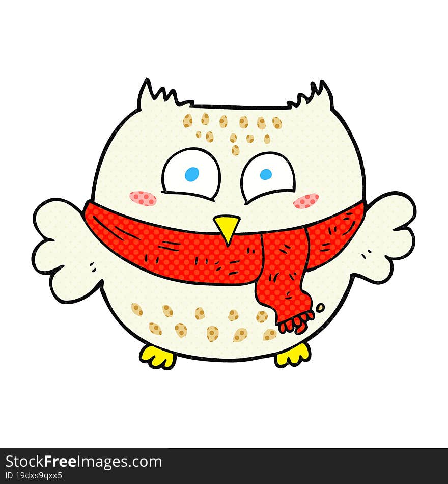 freehand drawn cartoon owl