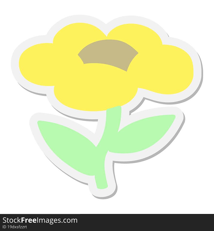 cartoon flower growing sticker