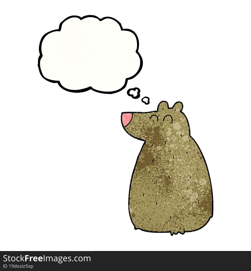 thought bubble textured cartoon bear