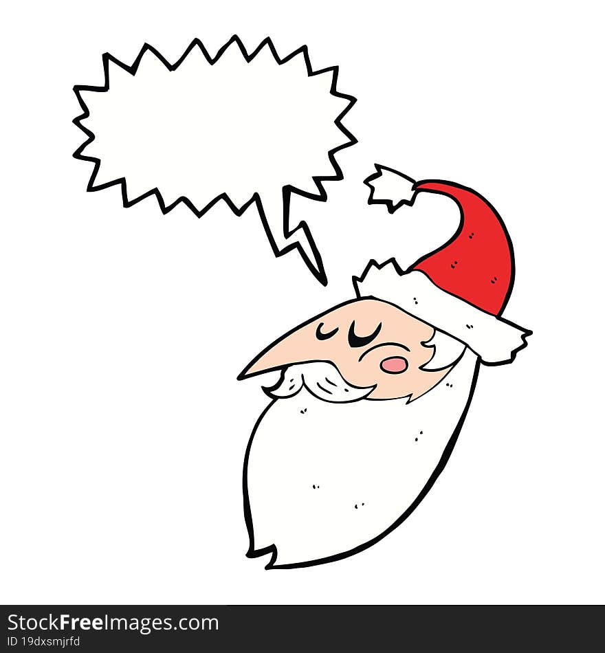 Cartoon Santa Face With Speech Bubble