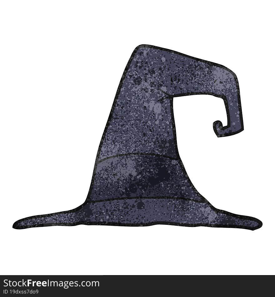 freehand textured cartoon witch hat