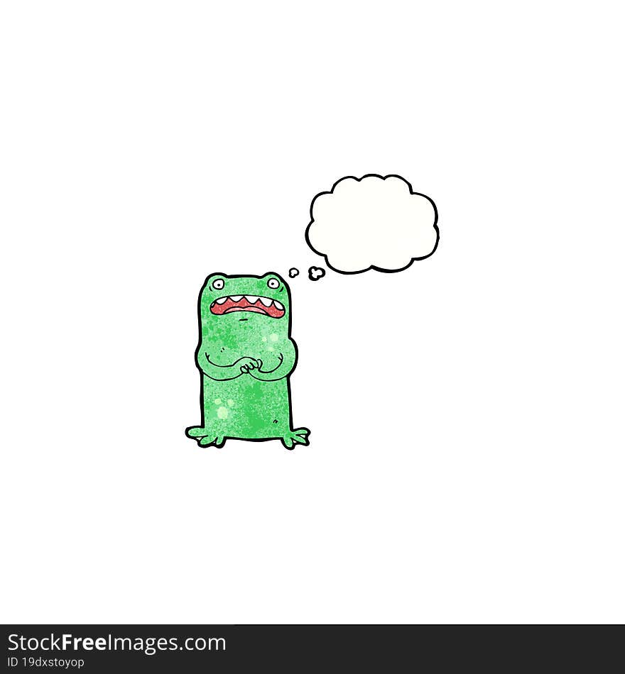 cartoon nervous frog