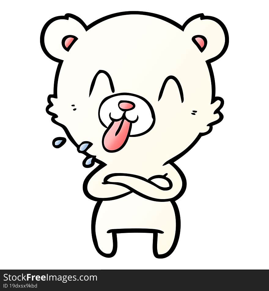 rude cartoon polar bear sticking out tongue. rude cartoon polar bear sticking out tongue