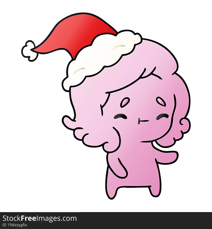 christmas gradient cartoon of kawaii ghost