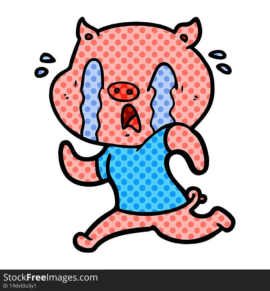 crying pig cartoon. crying pig cartoon