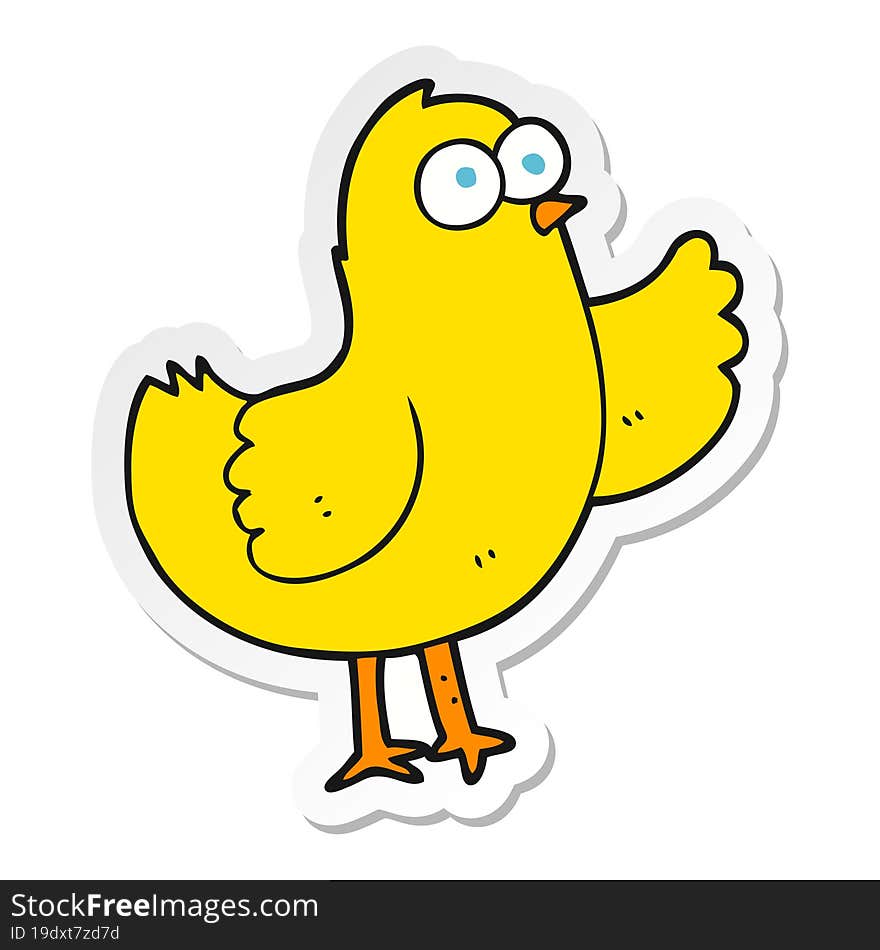 sticker of a cartoon bird