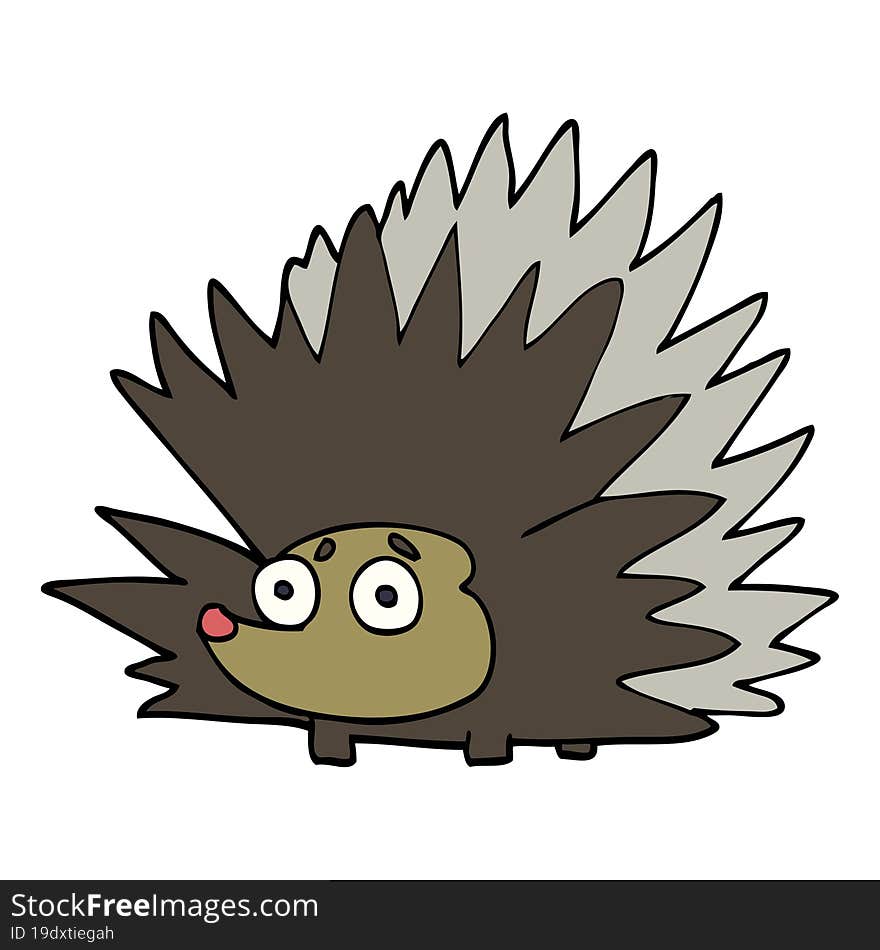 cartoon doodle spiky hedgehog