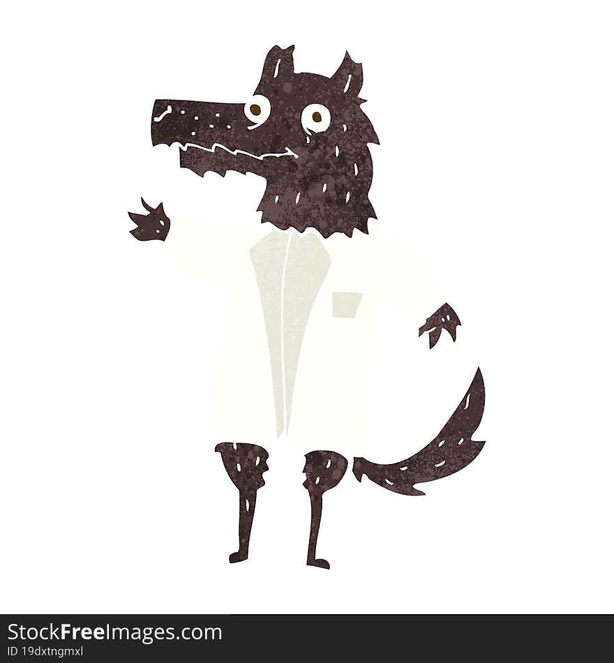 cartoon wolf businessman