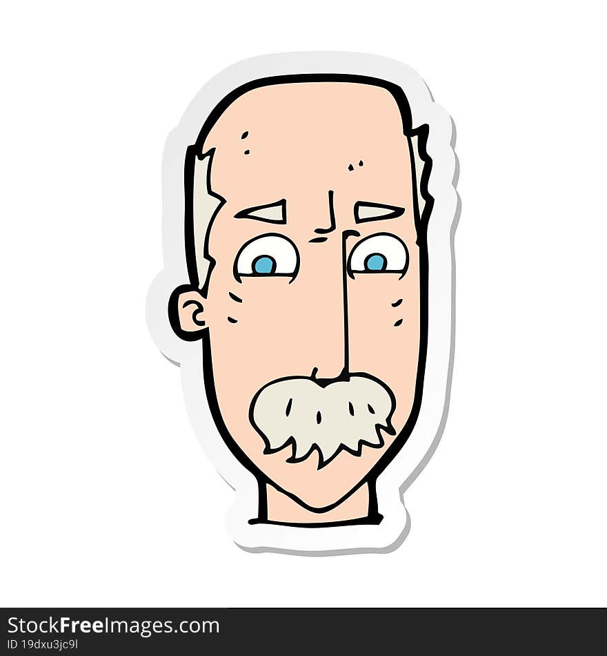 Sticker Of A Cartoon Annnoyed Old Man