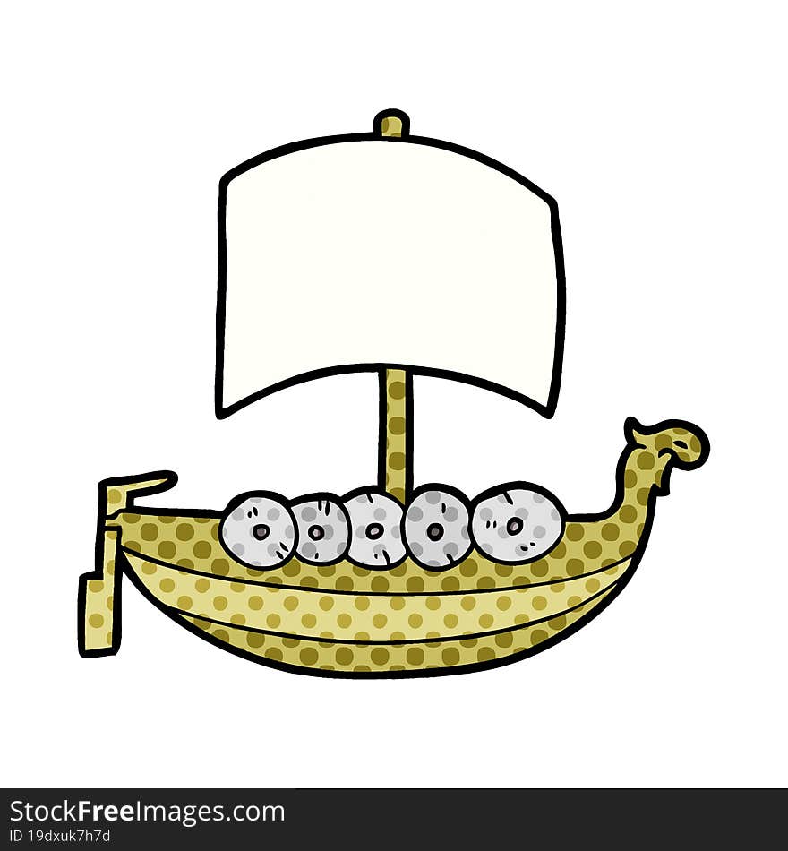 cartoon viking boat. cartoon viking boat