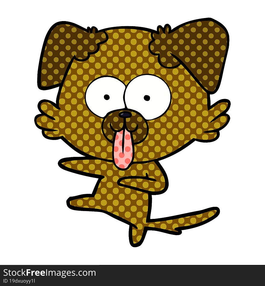 cartoon dog with tongue sticking out. cartoon dog with tongue sticking out