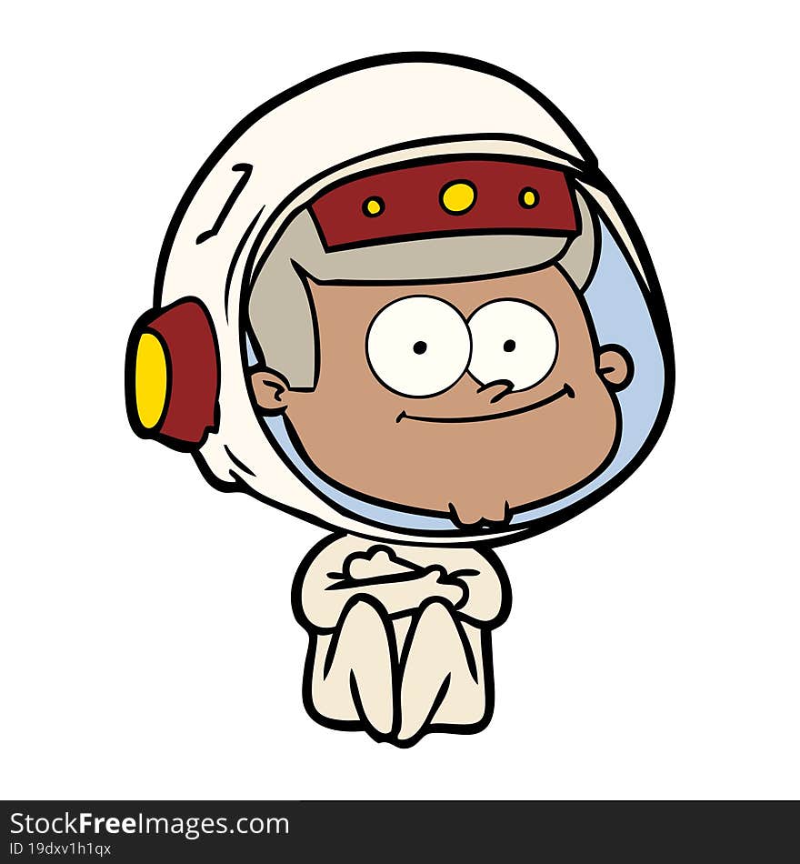 happy astronaut cartoon. happy astronaut cartoon